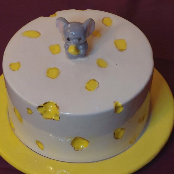 Handmade Pottery Cheese Serving Dish - Picture 2 of 7